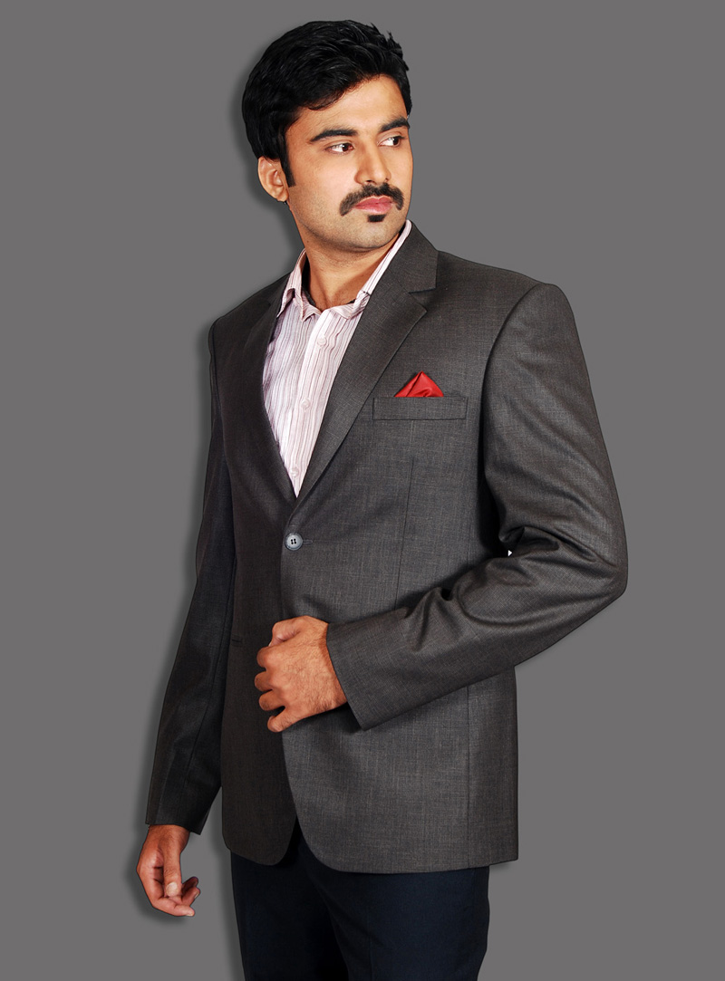 Black Linen Readymade Blazer 124569