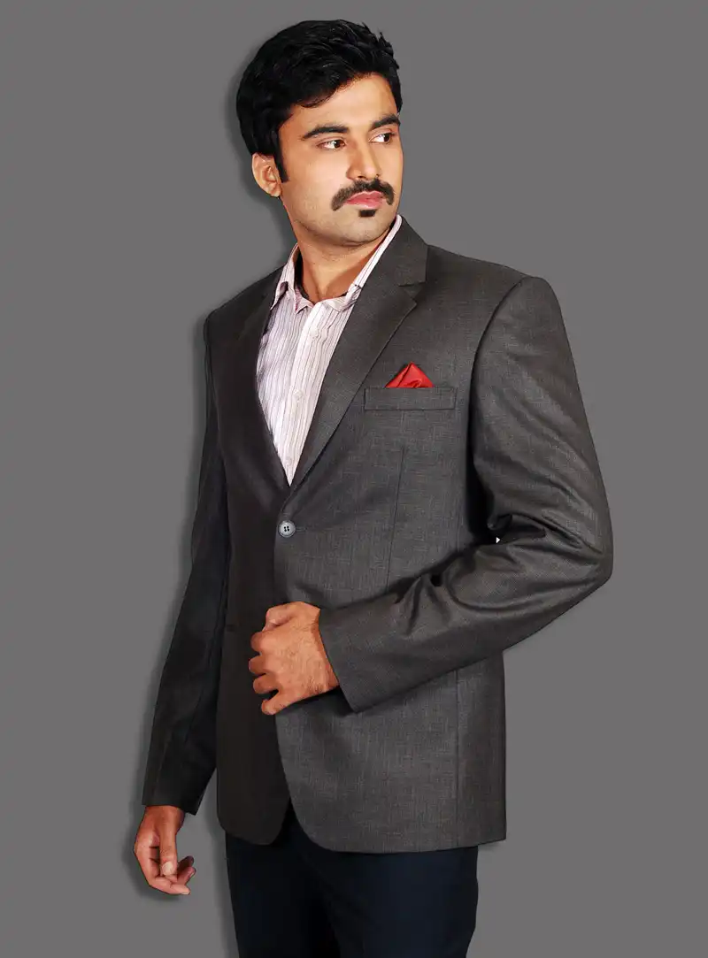 Black Linen Readymade Blazer 124569