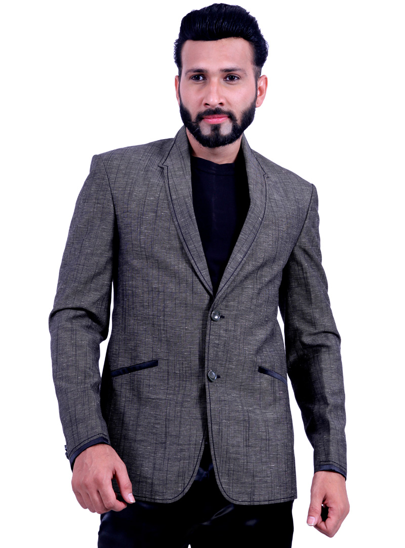 Grey Linen Readymade Blazer 124570
