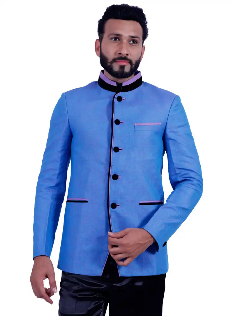 Blue Linen Readymade Blazer 124572