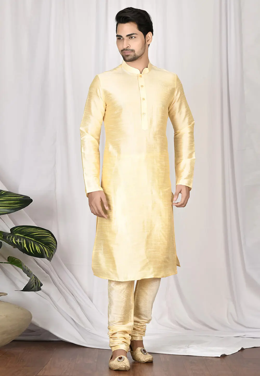 Beige Art Silk Kurta Pajama 300275