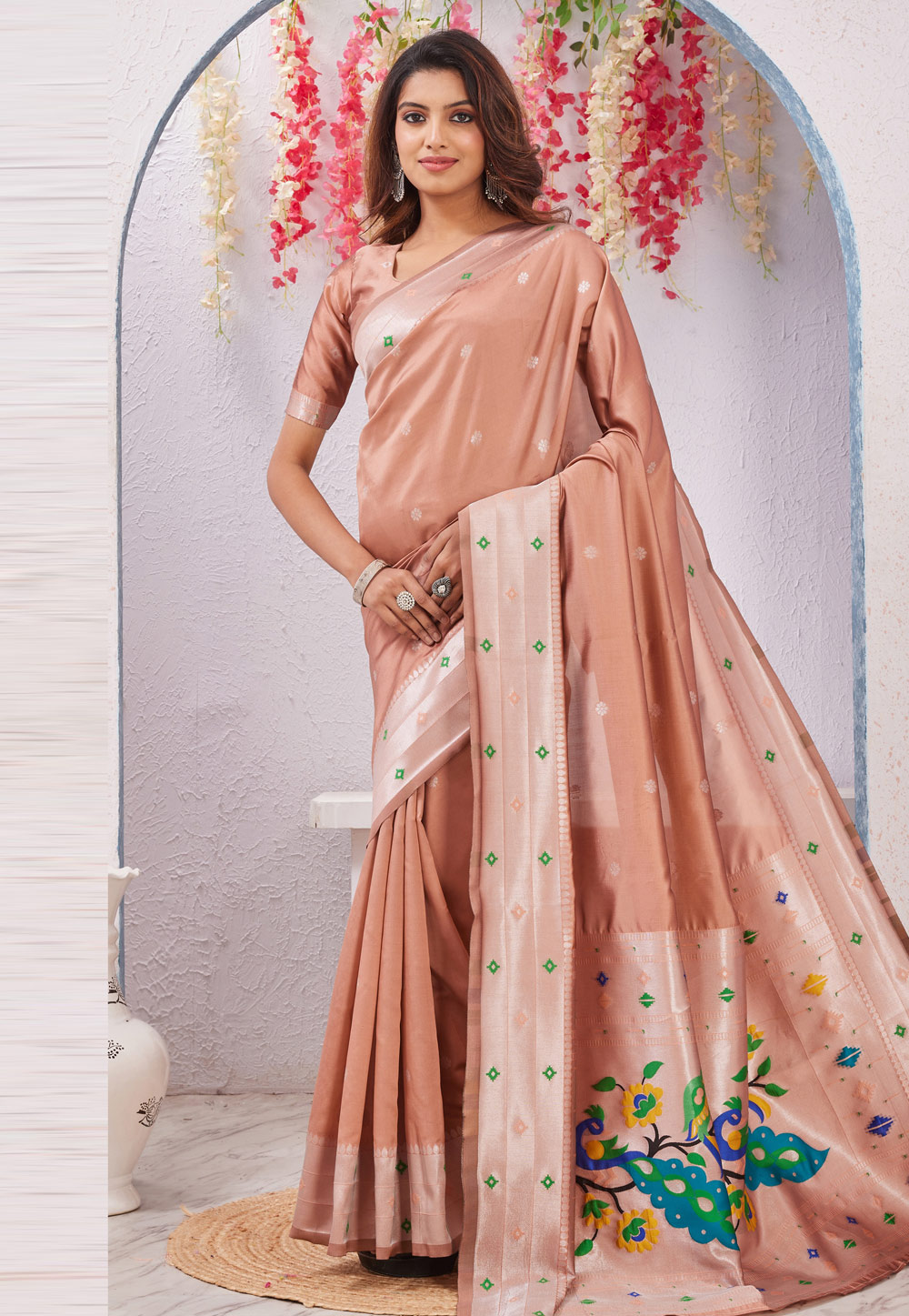 Beige Banarasi Silk Saree 325255