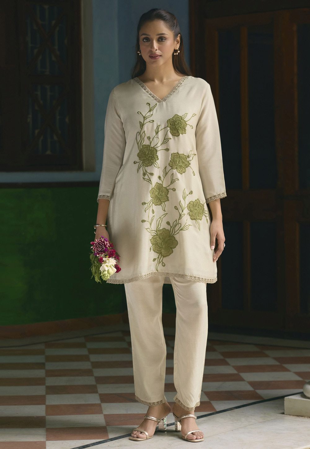 Beige Chinon Co-Ords Set 323724