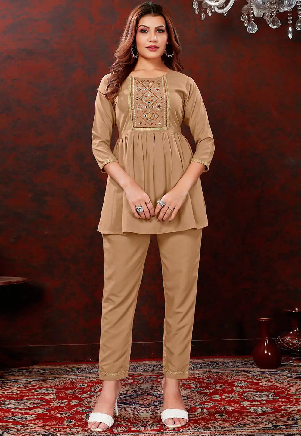 Beige Cotton Co-Ords Set 280400