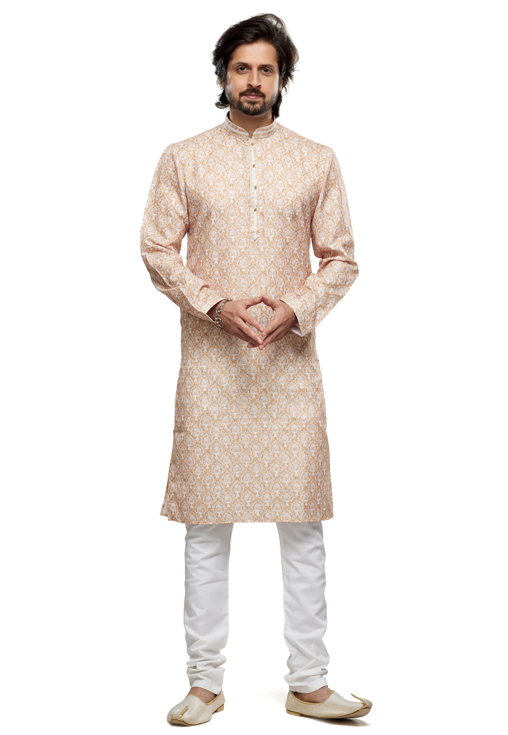 Beige Cotton Kurta Pajama 280955