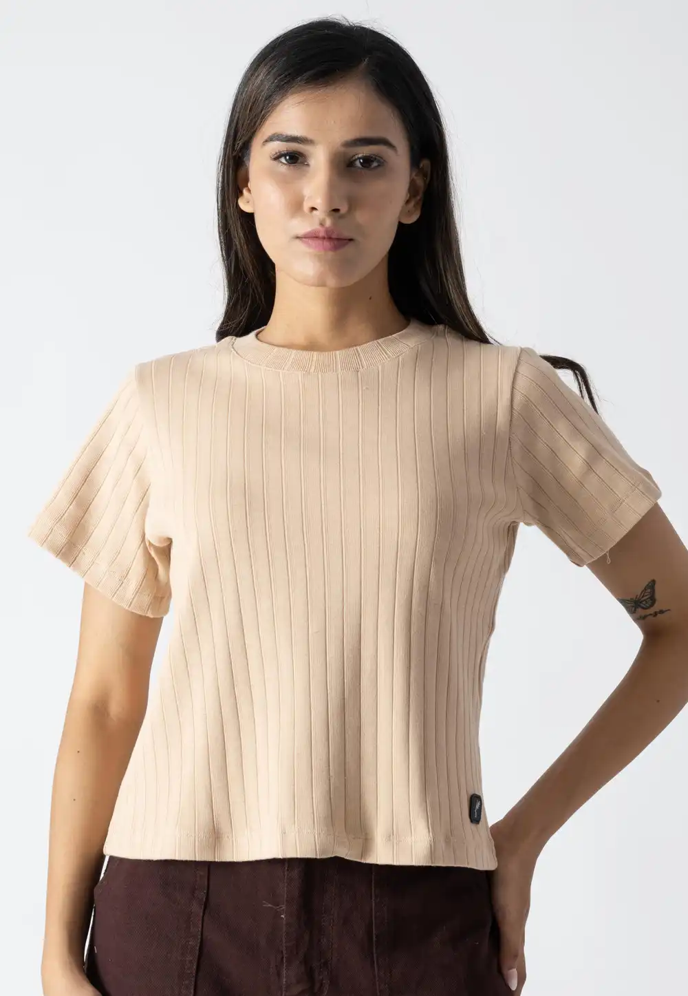 Beige Cotton Top 313278