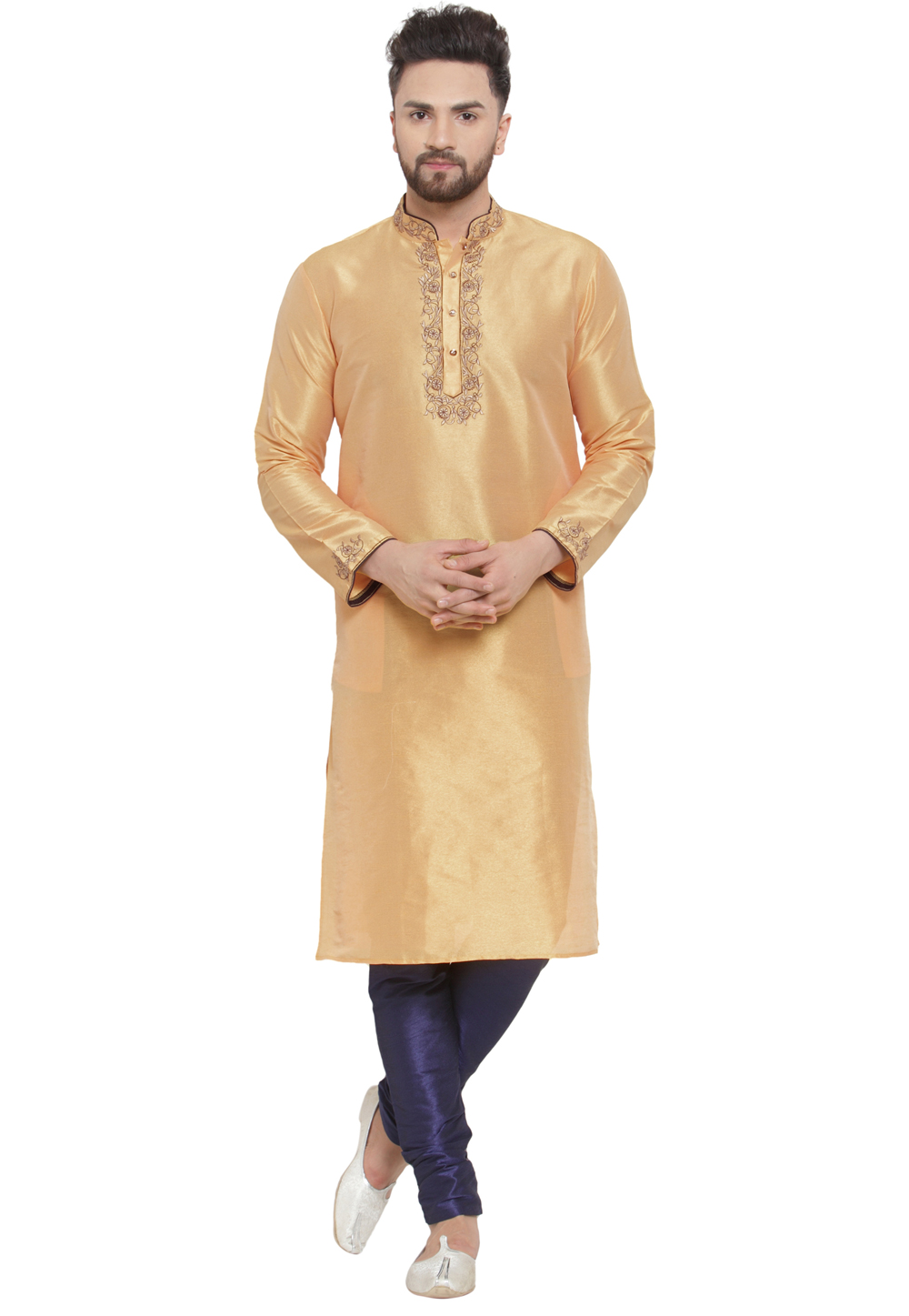 Beige Dupion Silk Kurta Pajama 284922