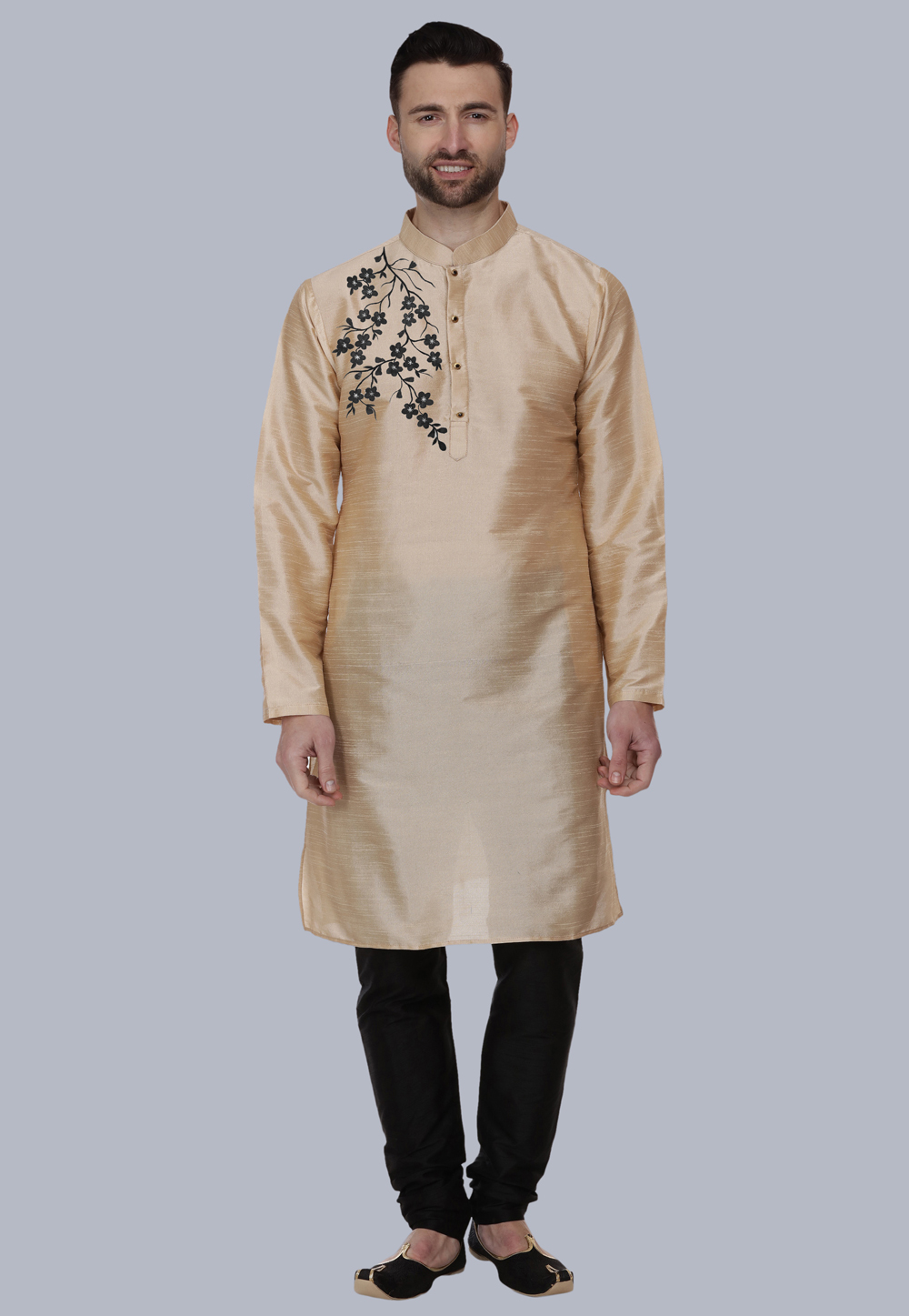 Beige Dupion Silk Kurta Pajama 279432