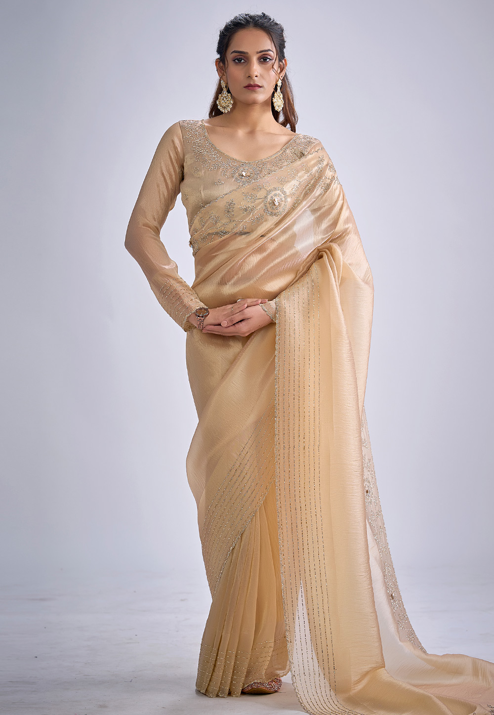 Beige Kanjivaram Silk Saree 327798