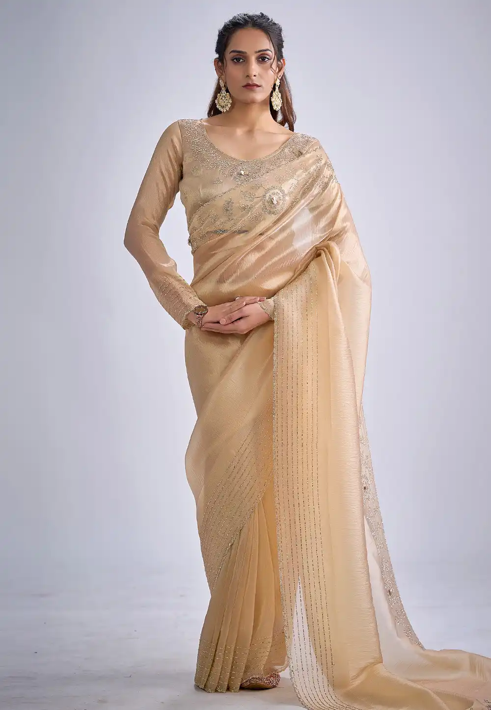 Beige Kanjivaram Silk Saree 327798