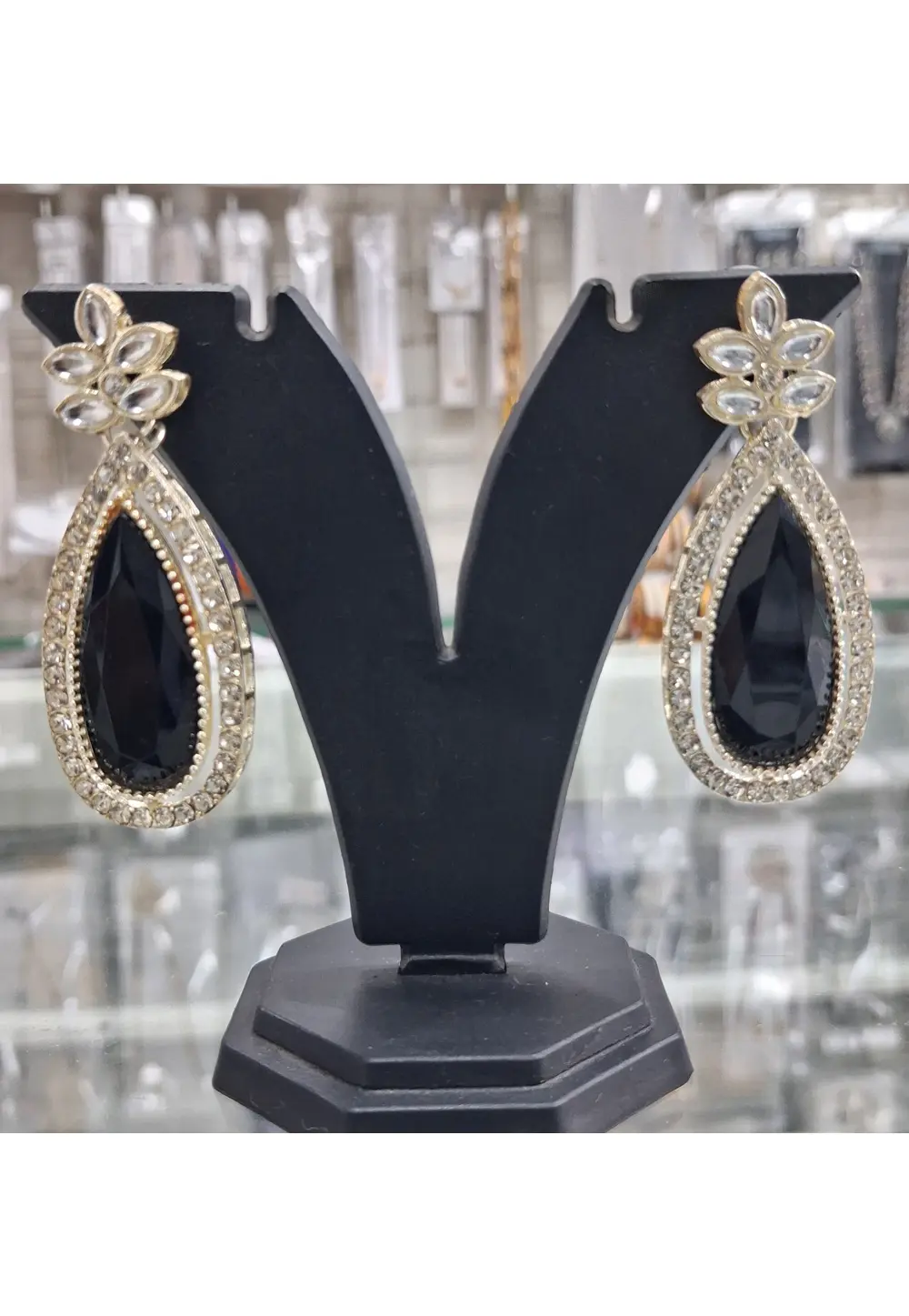 Black Alloy Earrings 331367