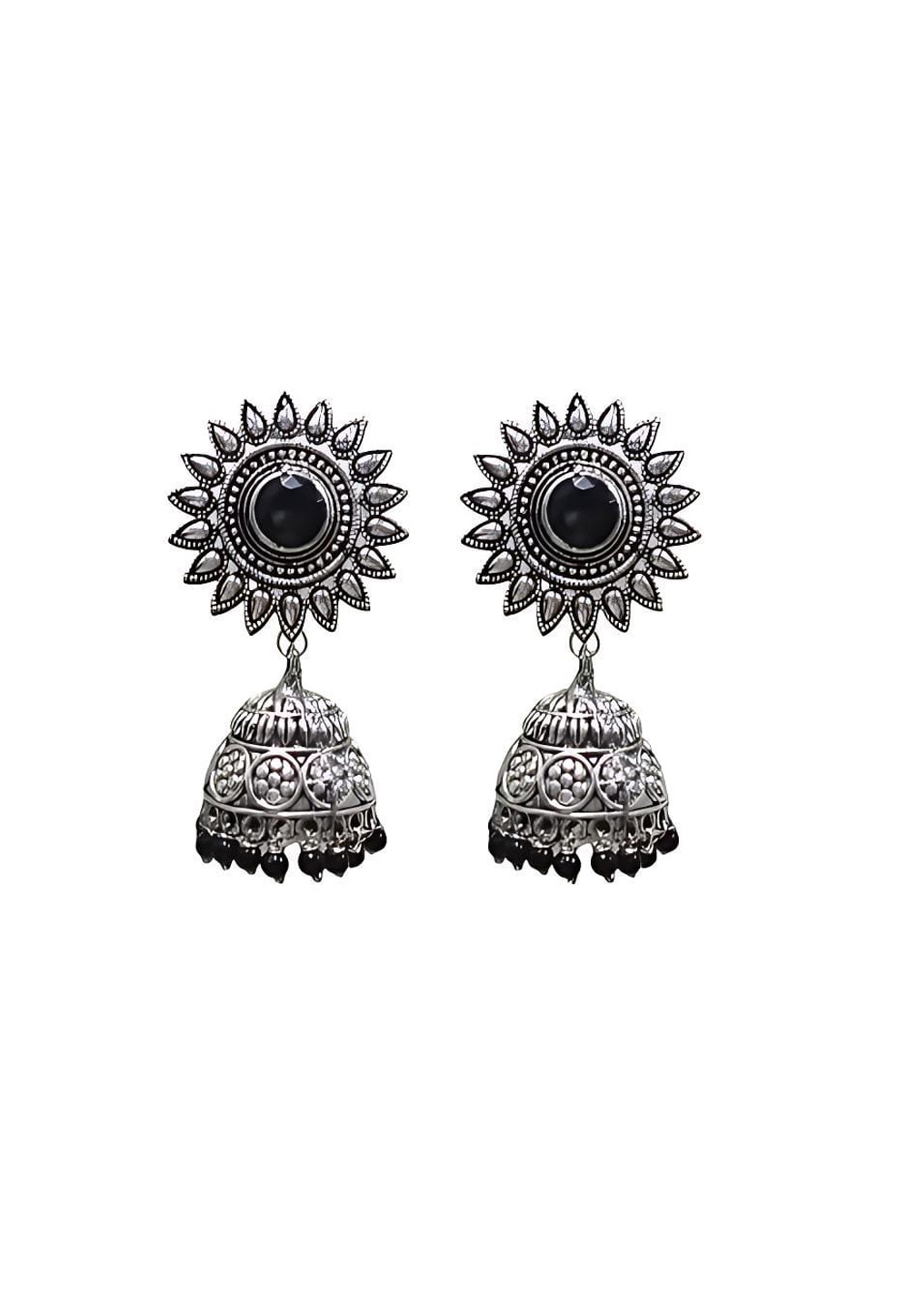 Black Alloy Earrings 286195