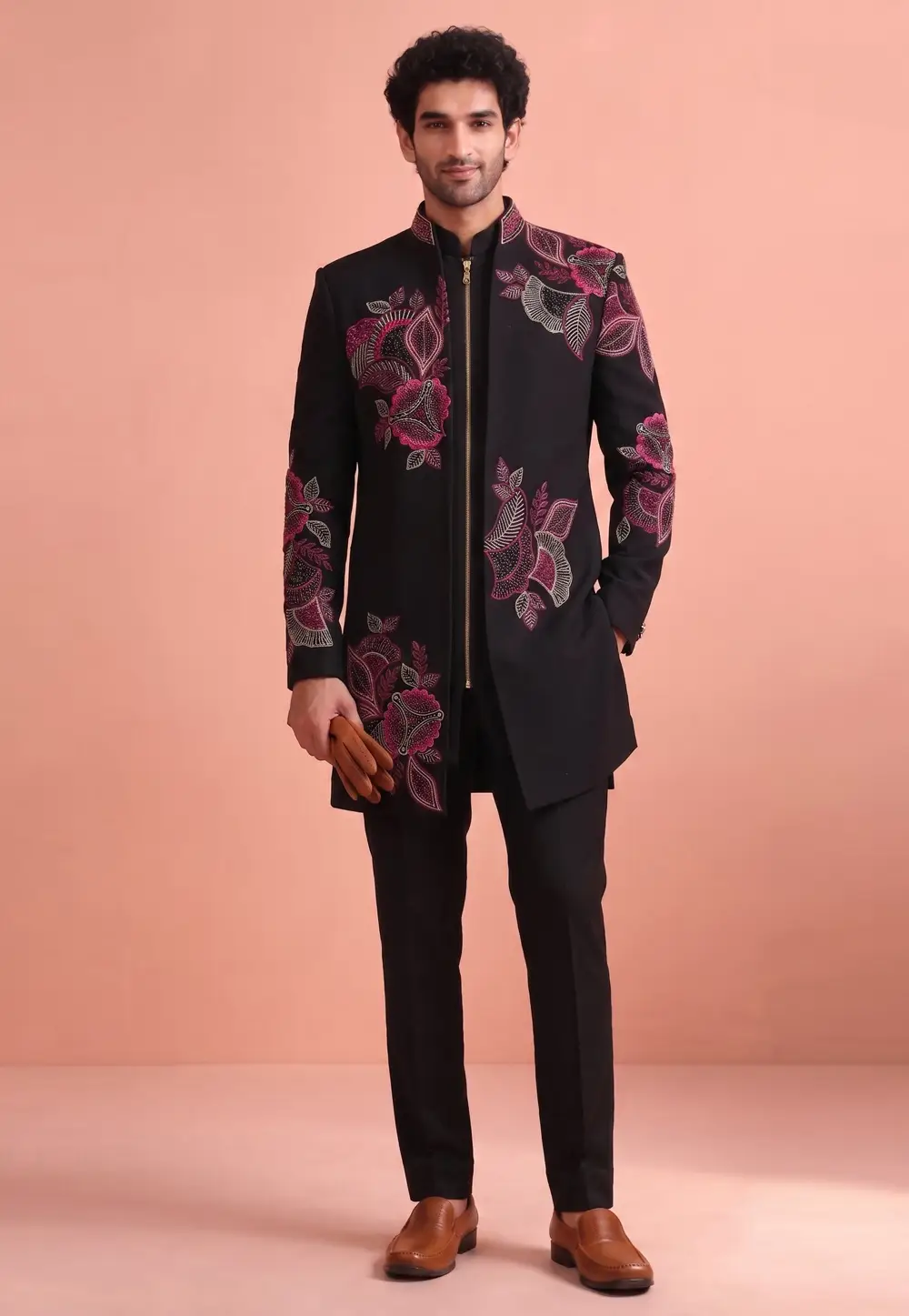 Black Armani Indo Western Suit 332140