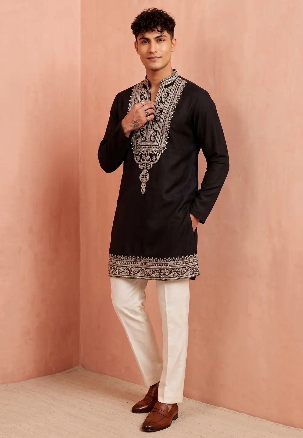 Black Armani Kurta Pajama 335411