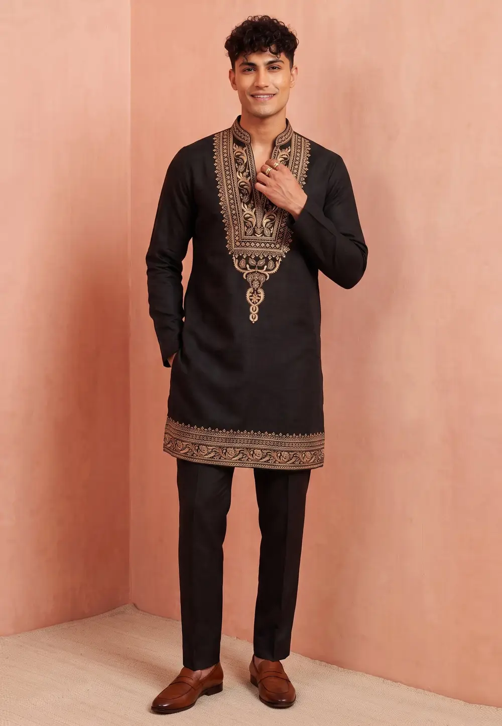 Black Armani Kurta Pajama 335413