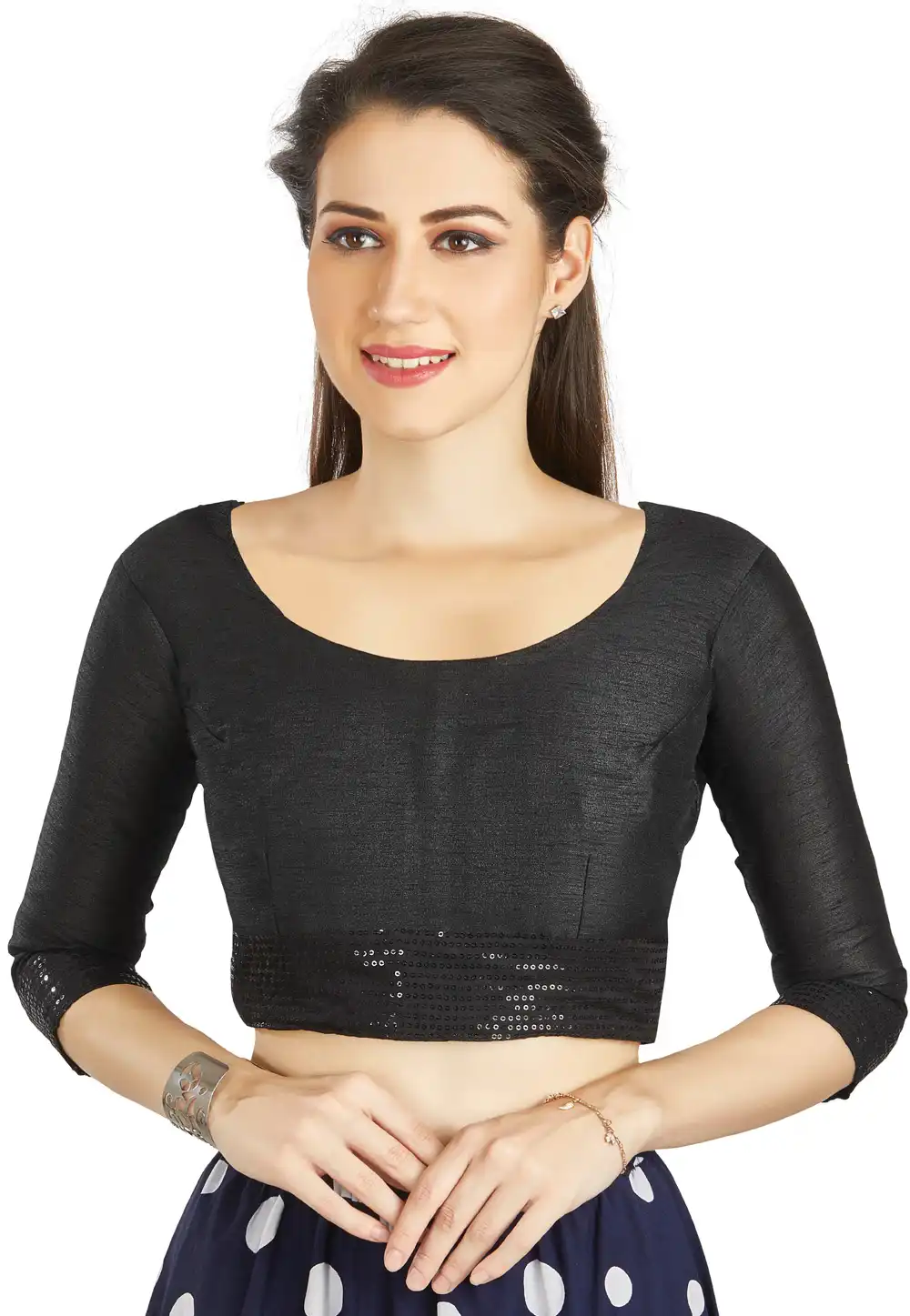 Black Art Silk Readymade Blouse 319461