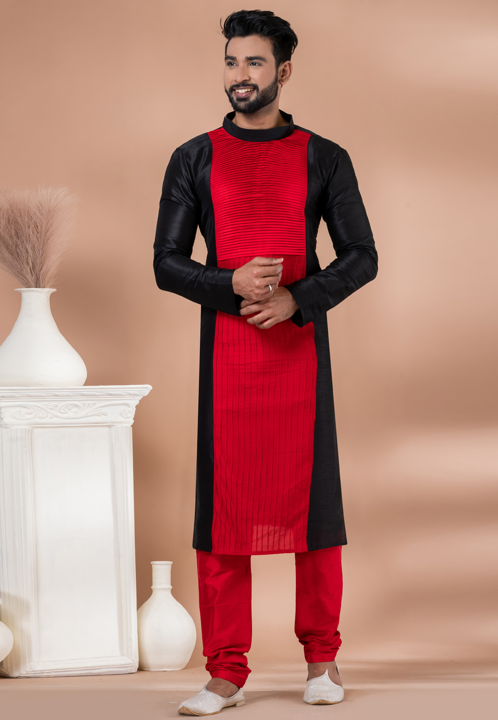 Black Banarasi Kurta Pajama 282595