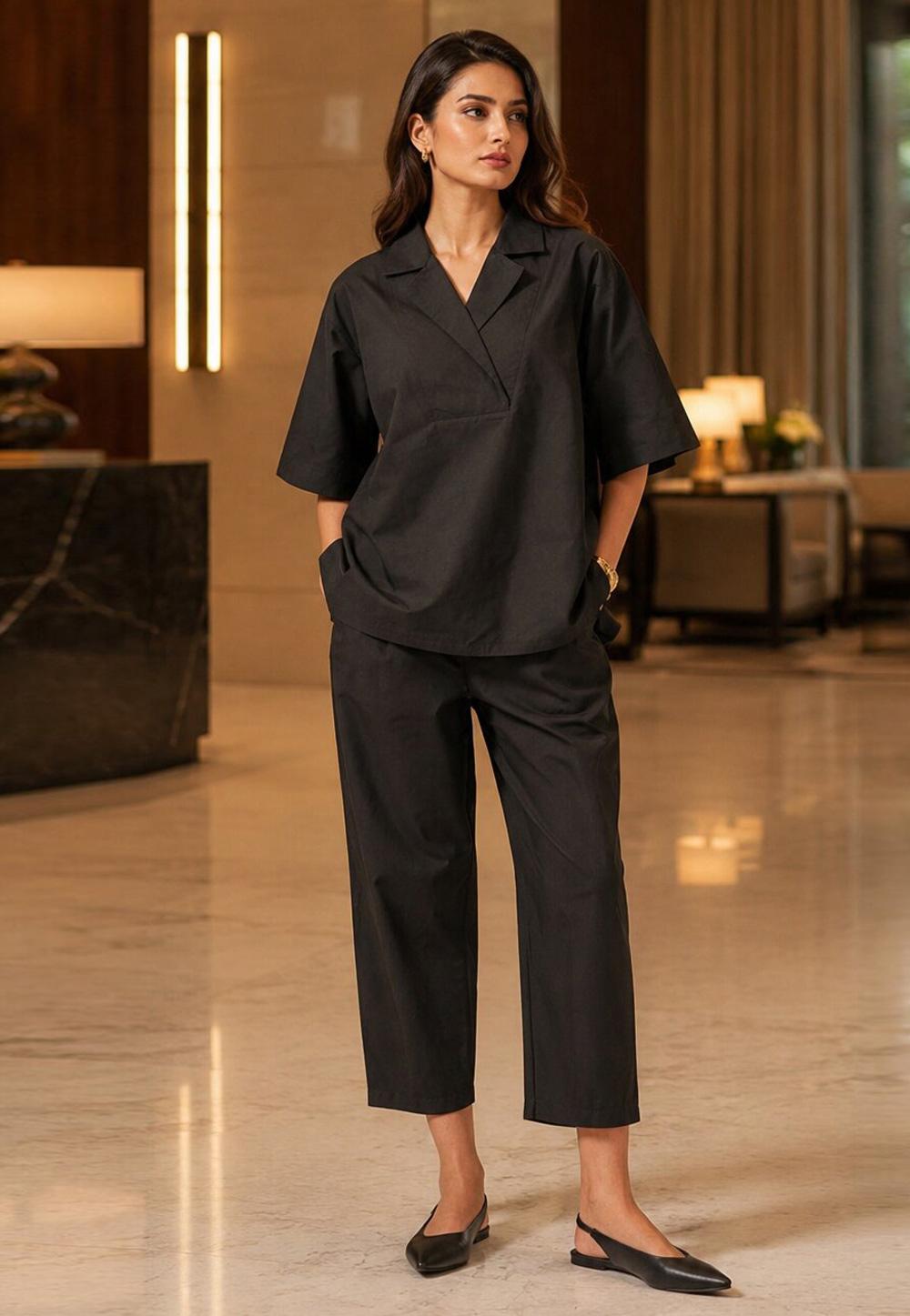 Black Cotton Co-Ords Set 329267