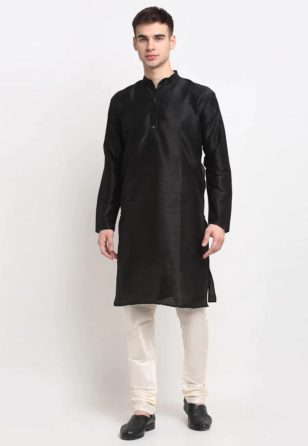 Black Cotton Kurta Pajama 281604