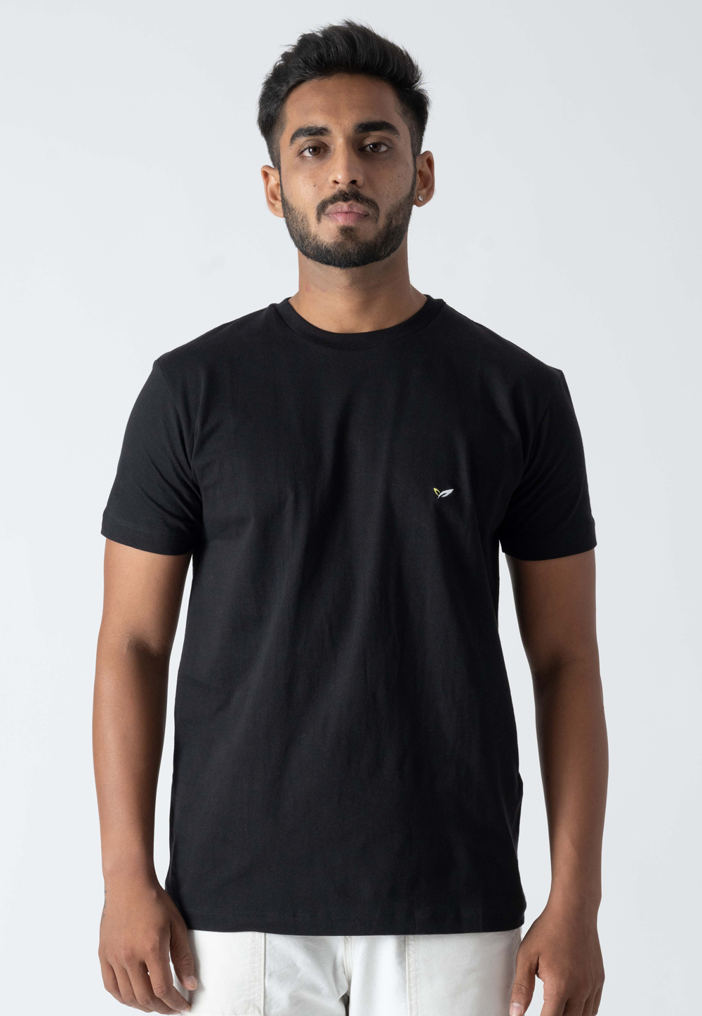 Black Cotton Mens T-Shirt 313232