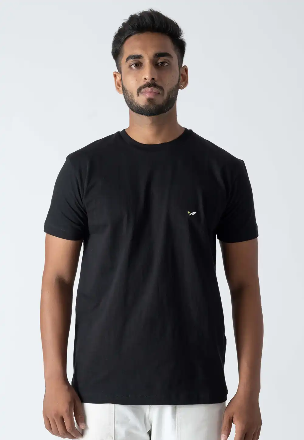 Black Cotton Mens T-Shirt 313232