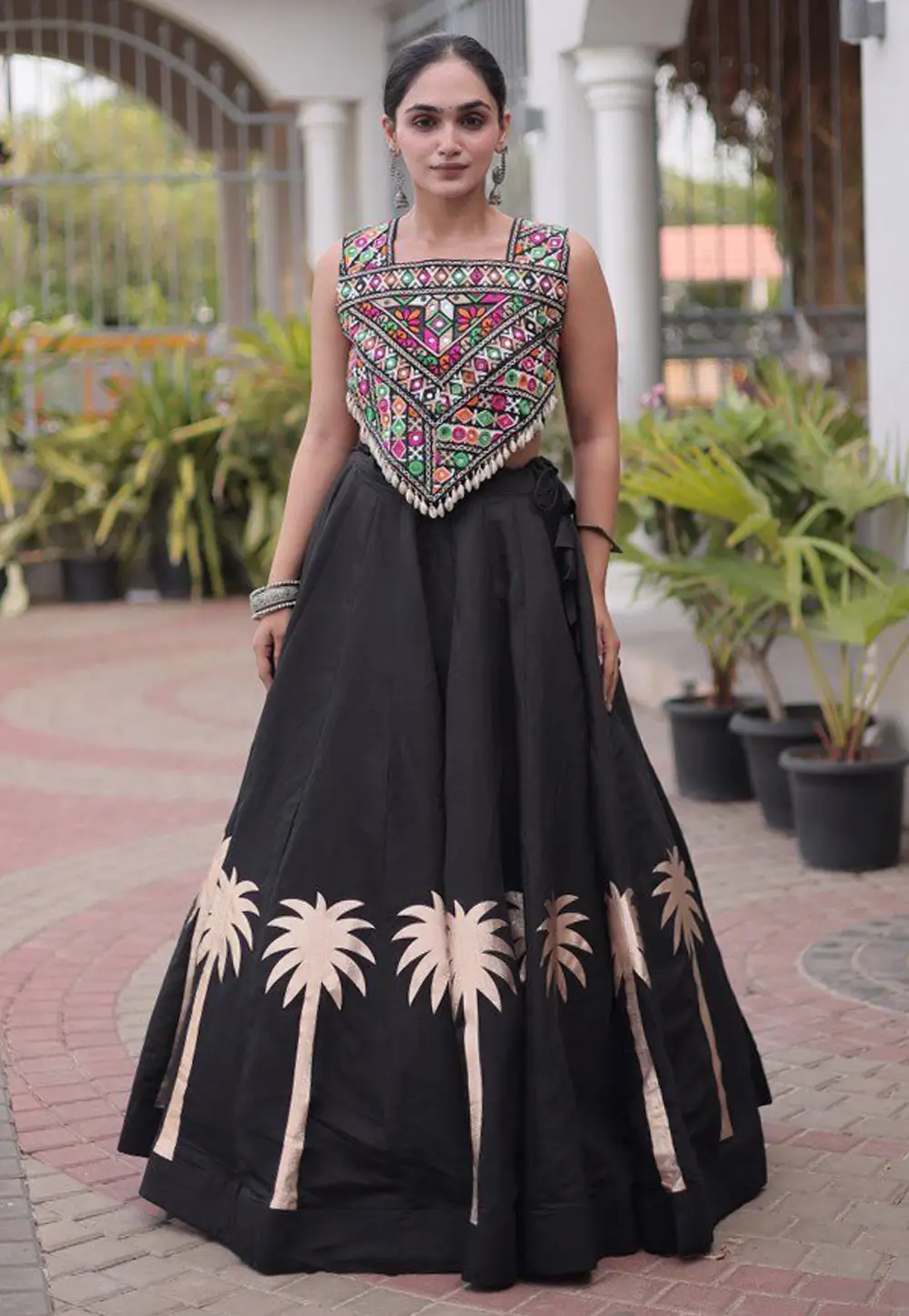 Black Cotton Navratri Chaniya Choli 332796