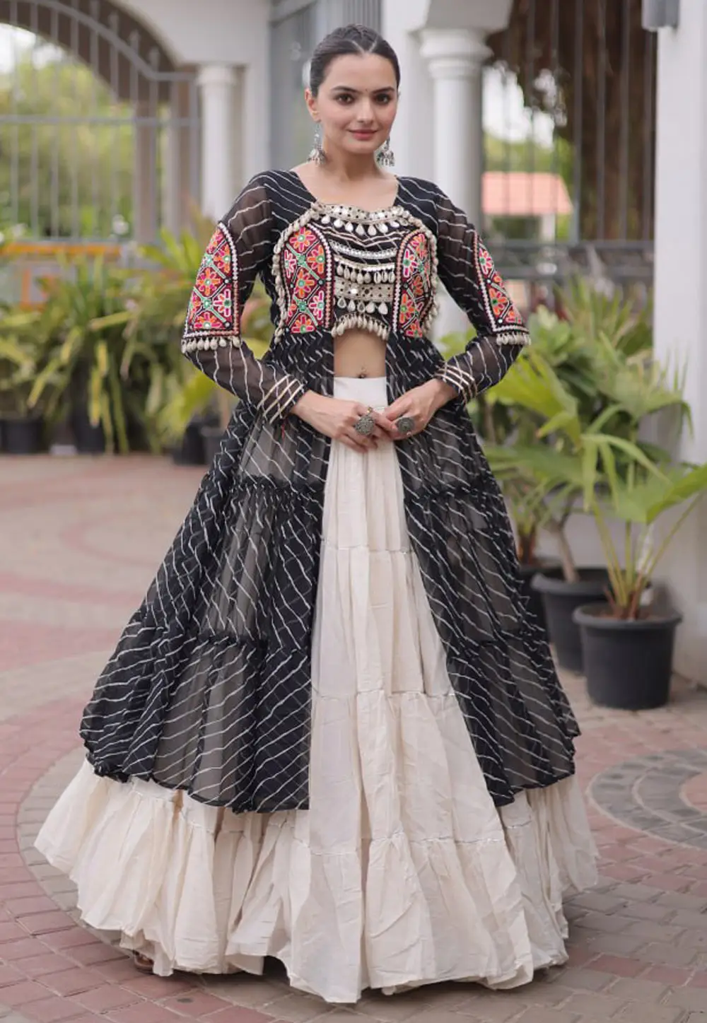 Black Cotton Navratri Chaniya Choli 333062