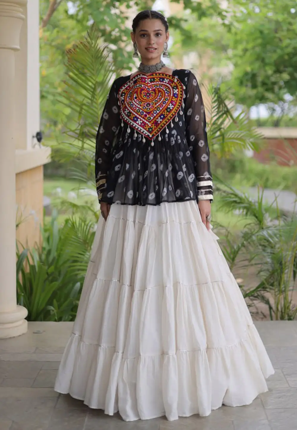 Black Cotton Navratri Chaniya Choli 333820