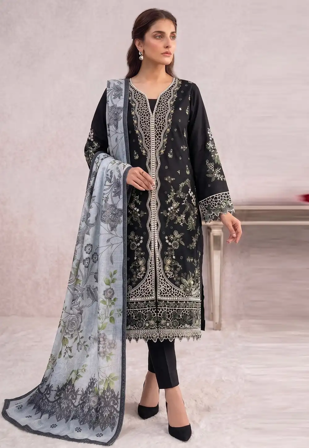 Black Cotton Pant Style Suit 329673