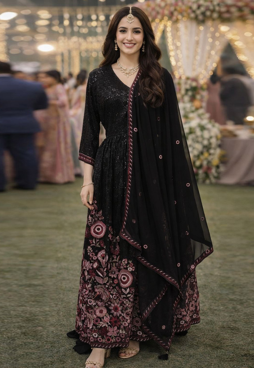 Black Georgette Anarkali Lehenga Choli 325554