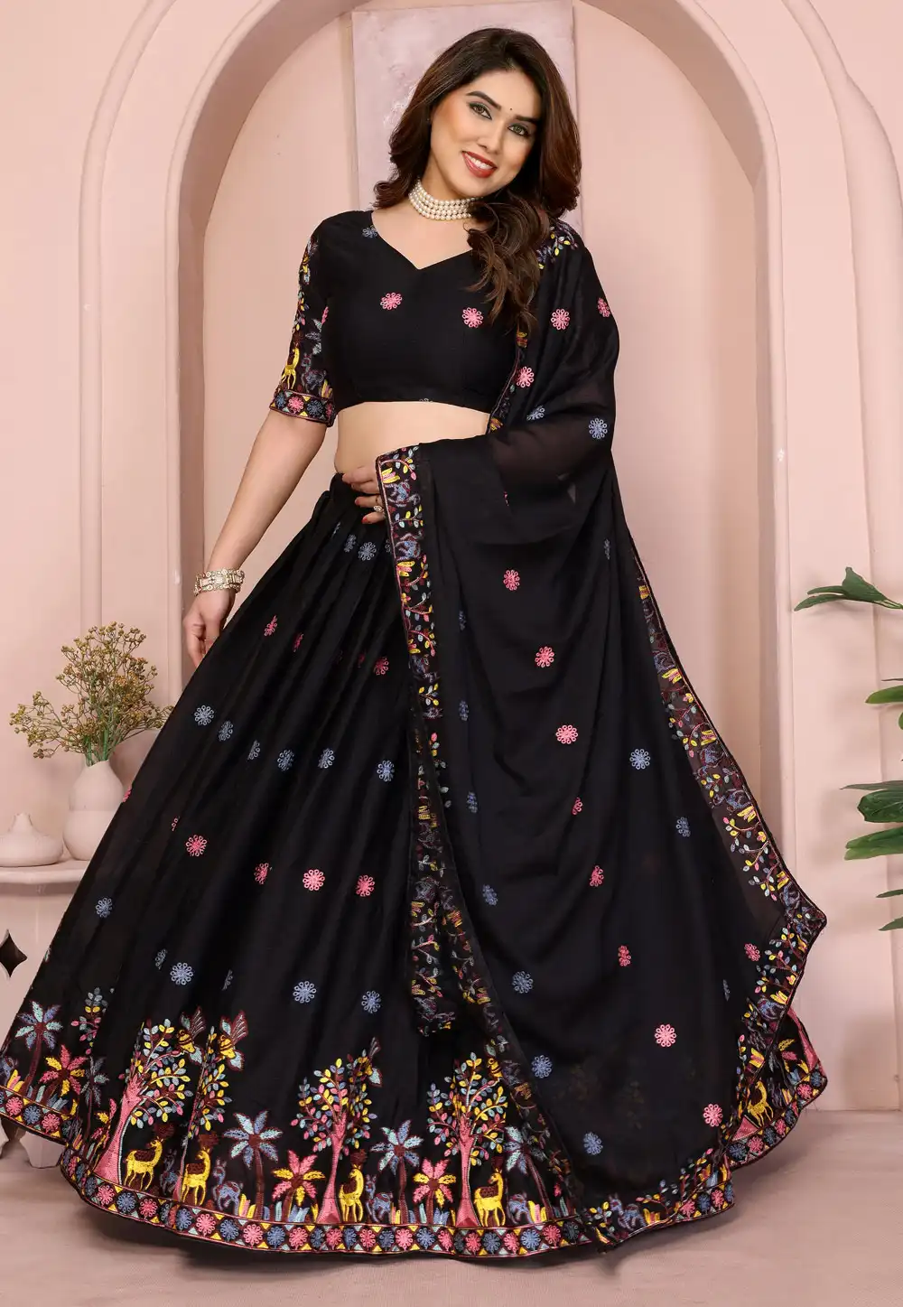 Black Georgette Lehenga Choli 314917