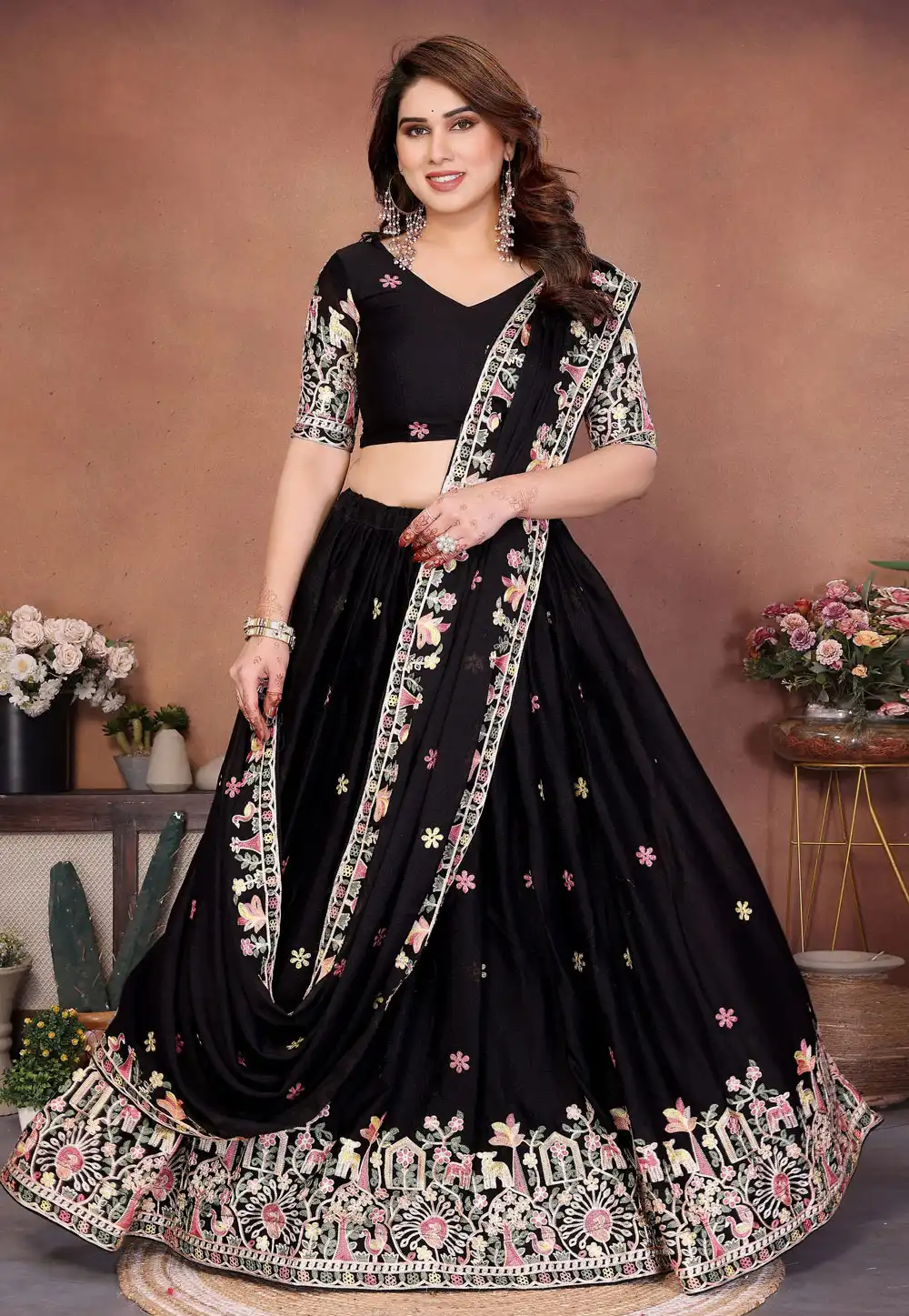 Black Georgette Lehenga Choli 322618