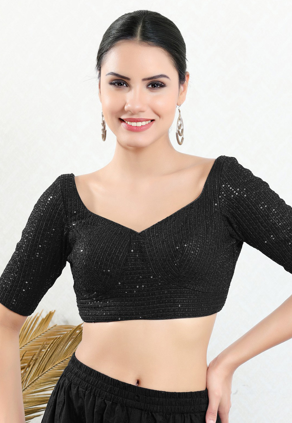 Black Georgette Readymade Blouse 311671
