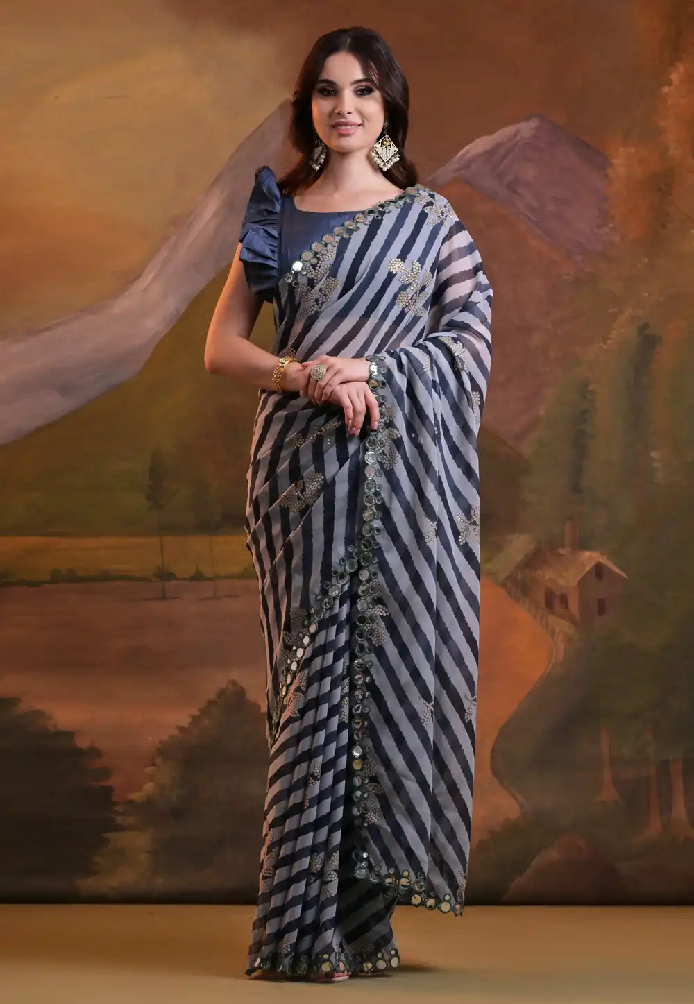 Black Georgette Saree With Blouse 288441