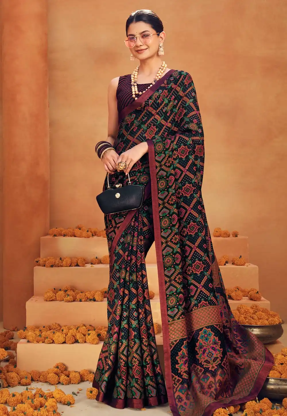 Black Georgette Saree With Blouse 306526