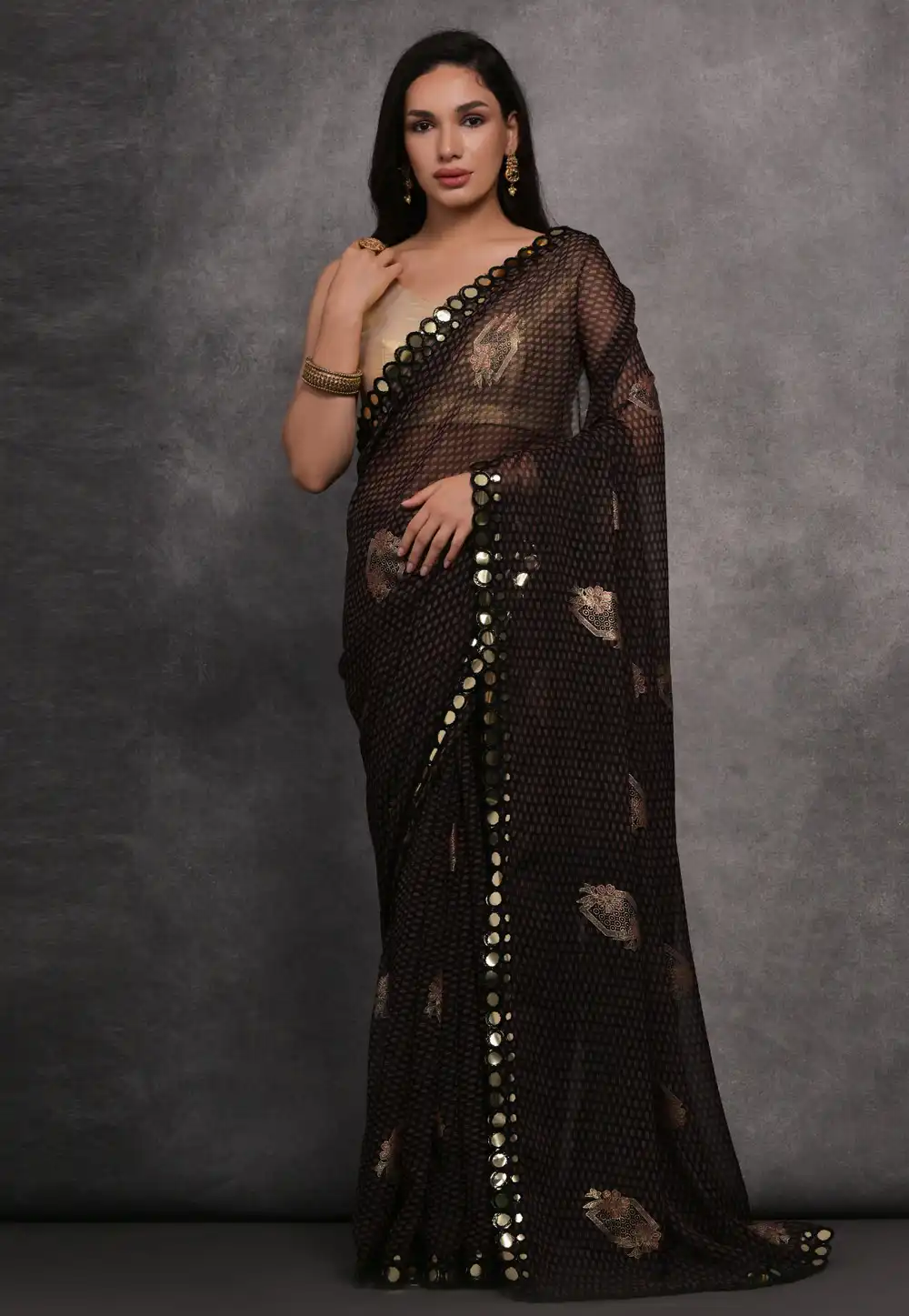 Black Georgette Saree With Blouse 286461