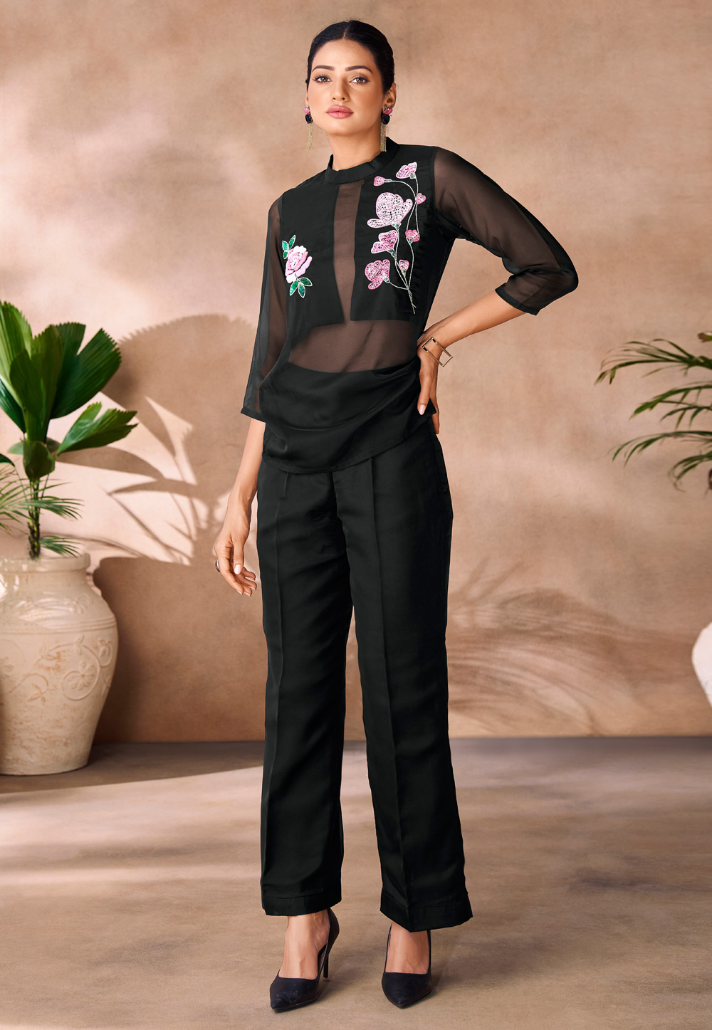 Black Organza Co-Ords Set 306813