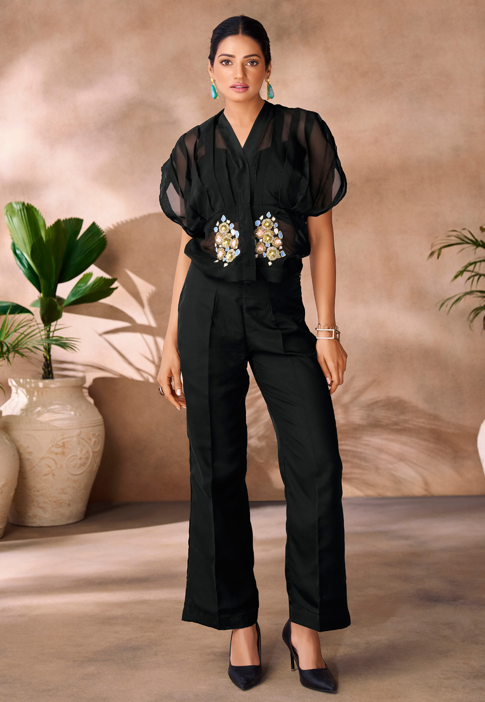 Black Organza Co-Ords Set 306814
