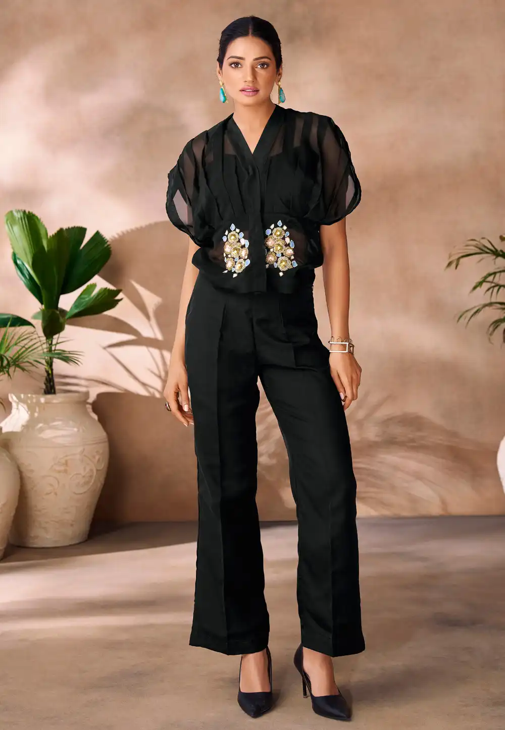 Black Organza Co-Ords Set 306814