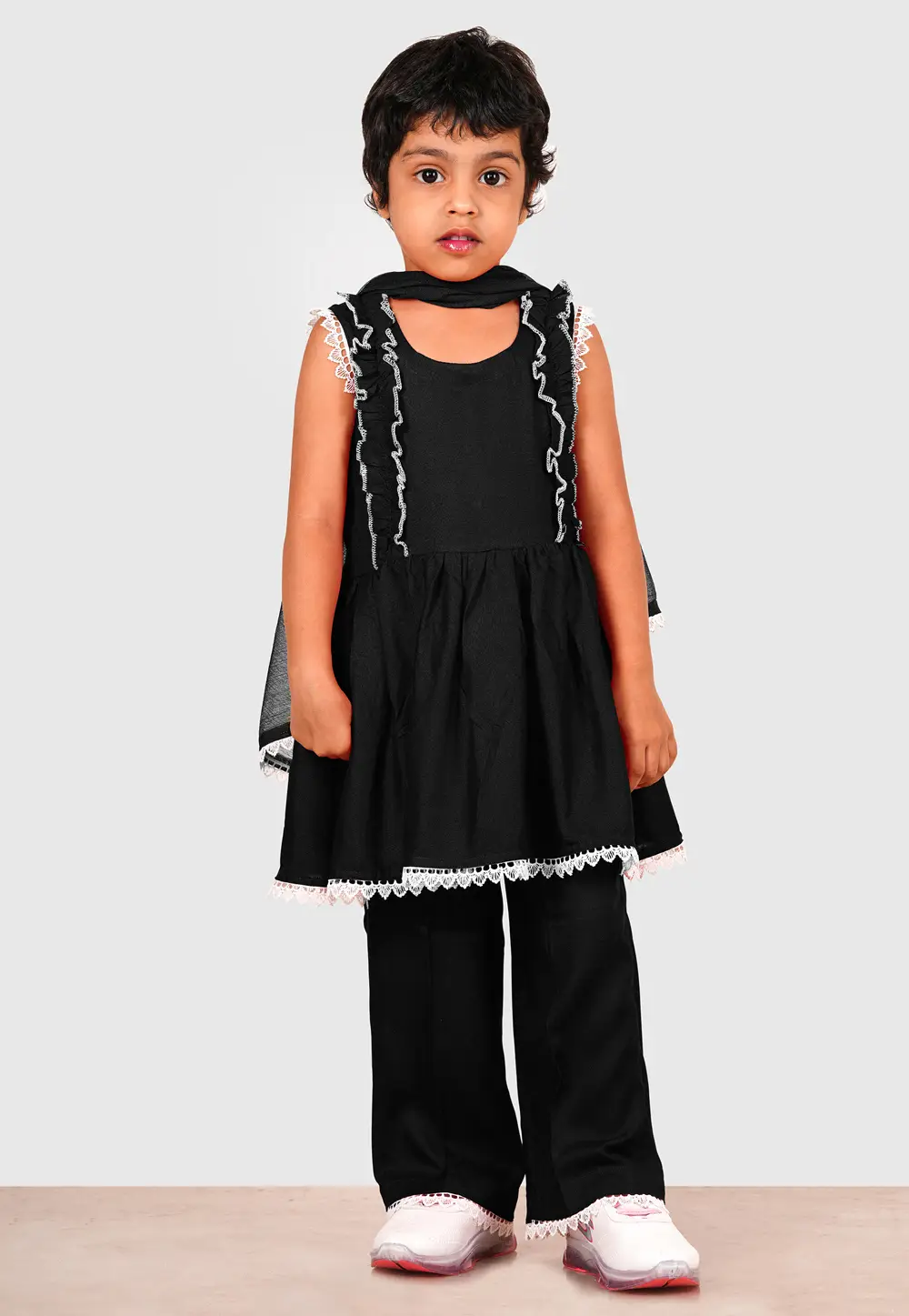 Black Rayon Girls Salwar Suit 335720