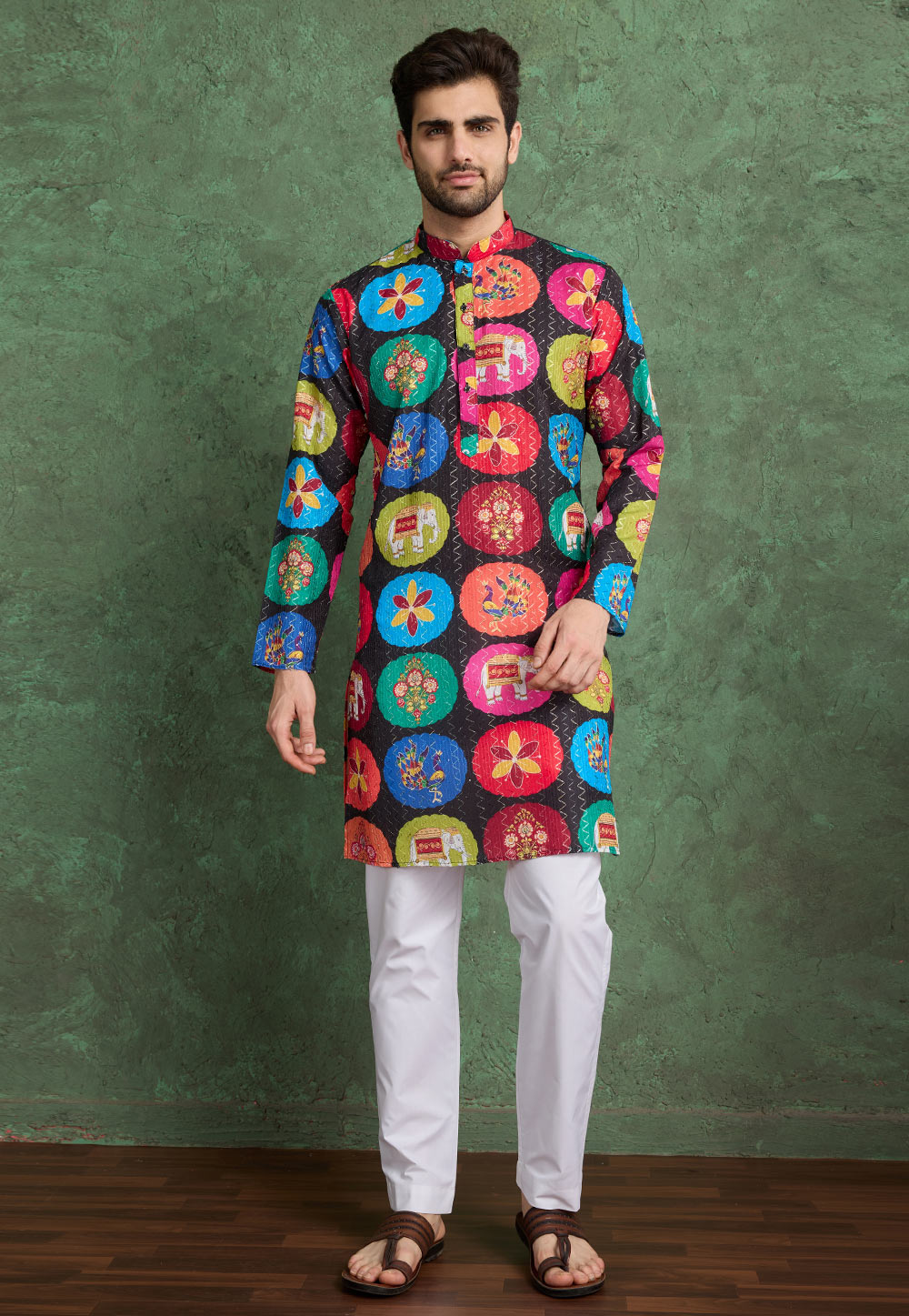 Black Rayon Kurta Pajama 311425