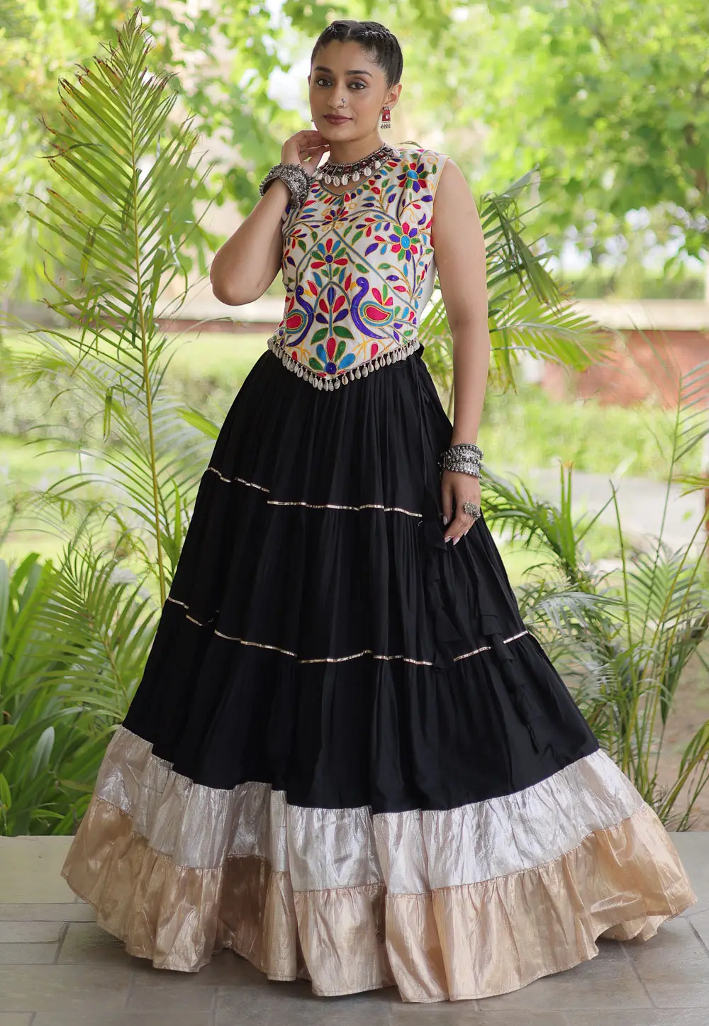 Black Rayon Navratri Chaniya Choli 333801
