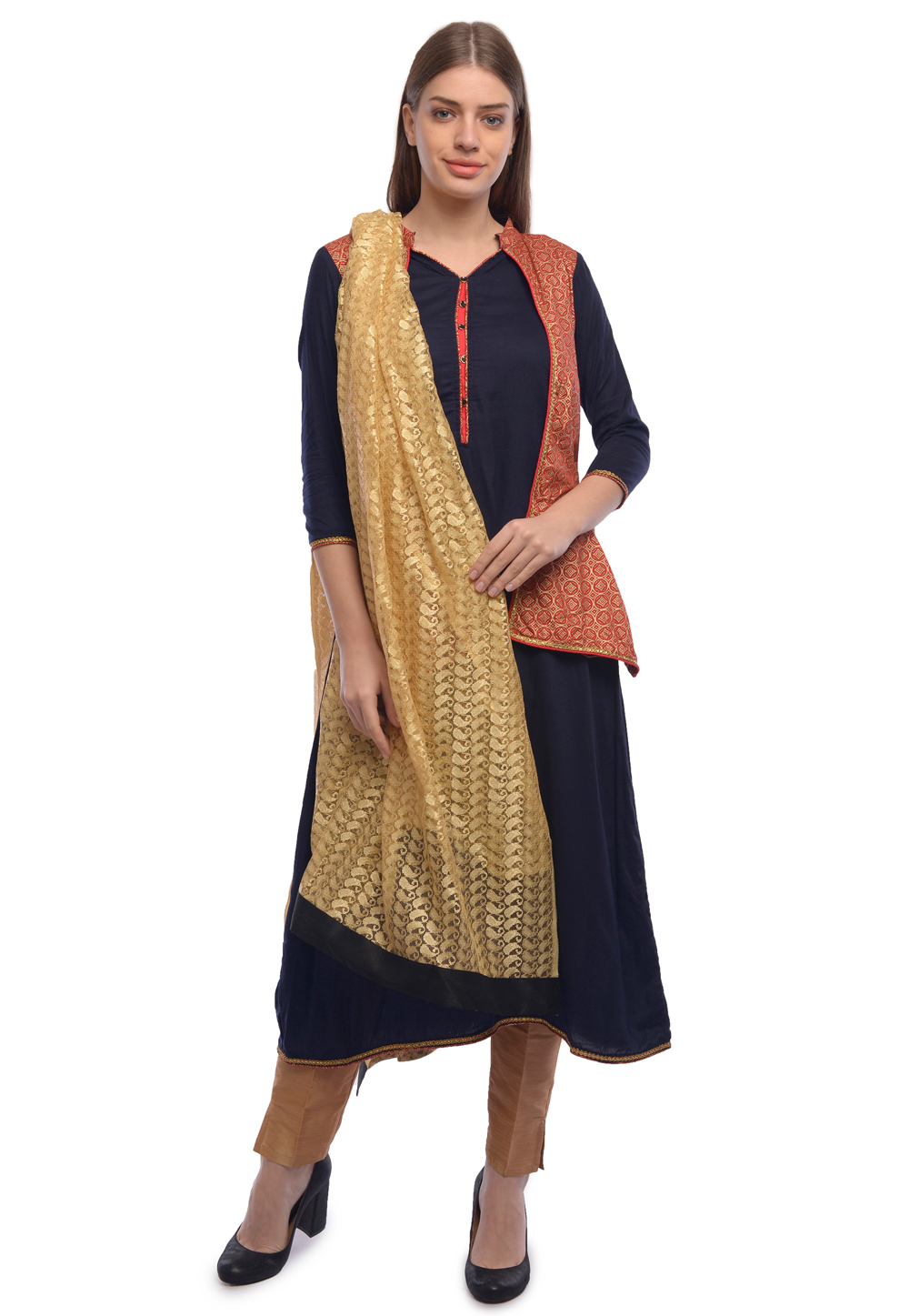 Black Rayon Readymade Pakistani Suit 322159