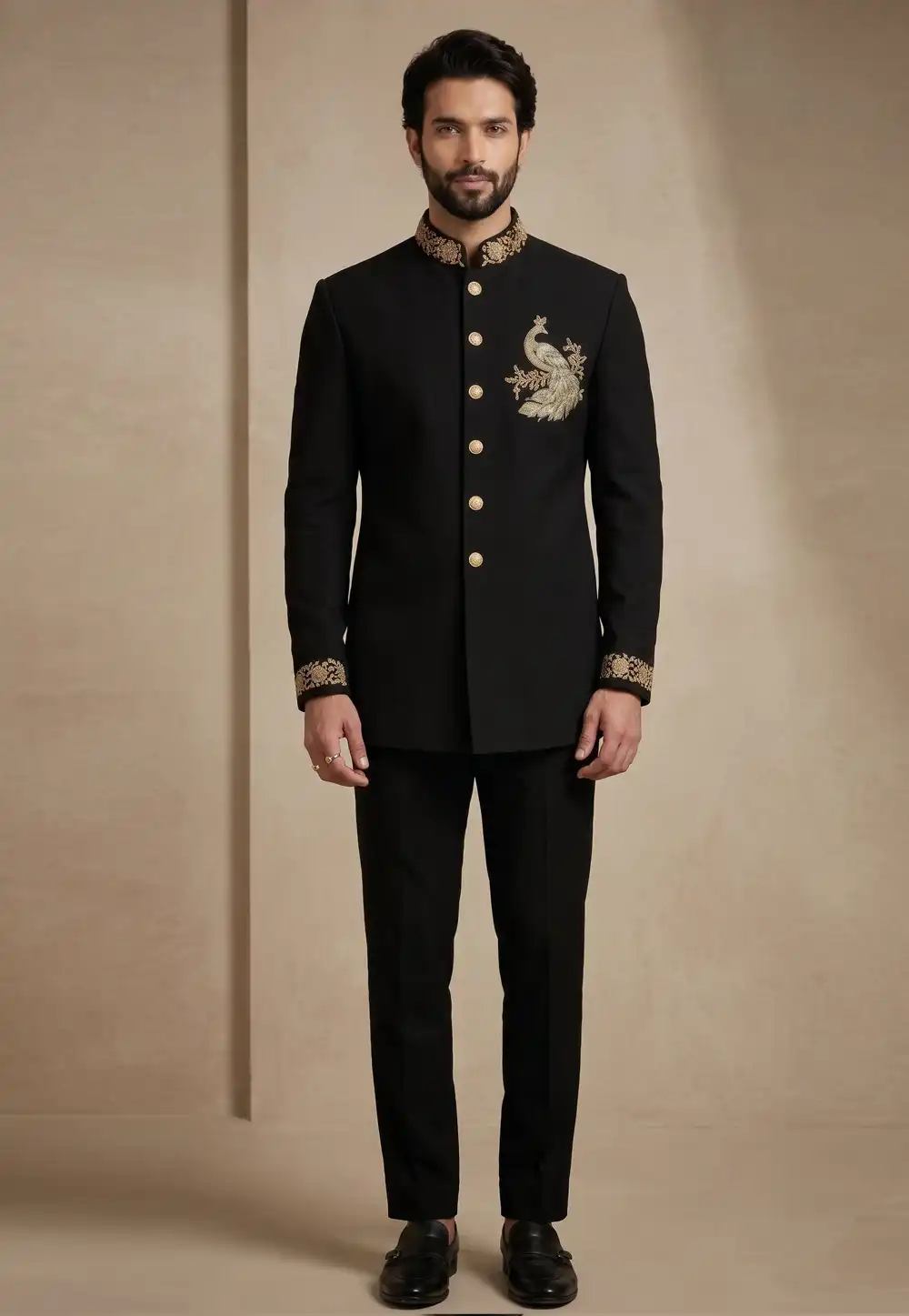 Black Satin Jodhpuri Suit 327872