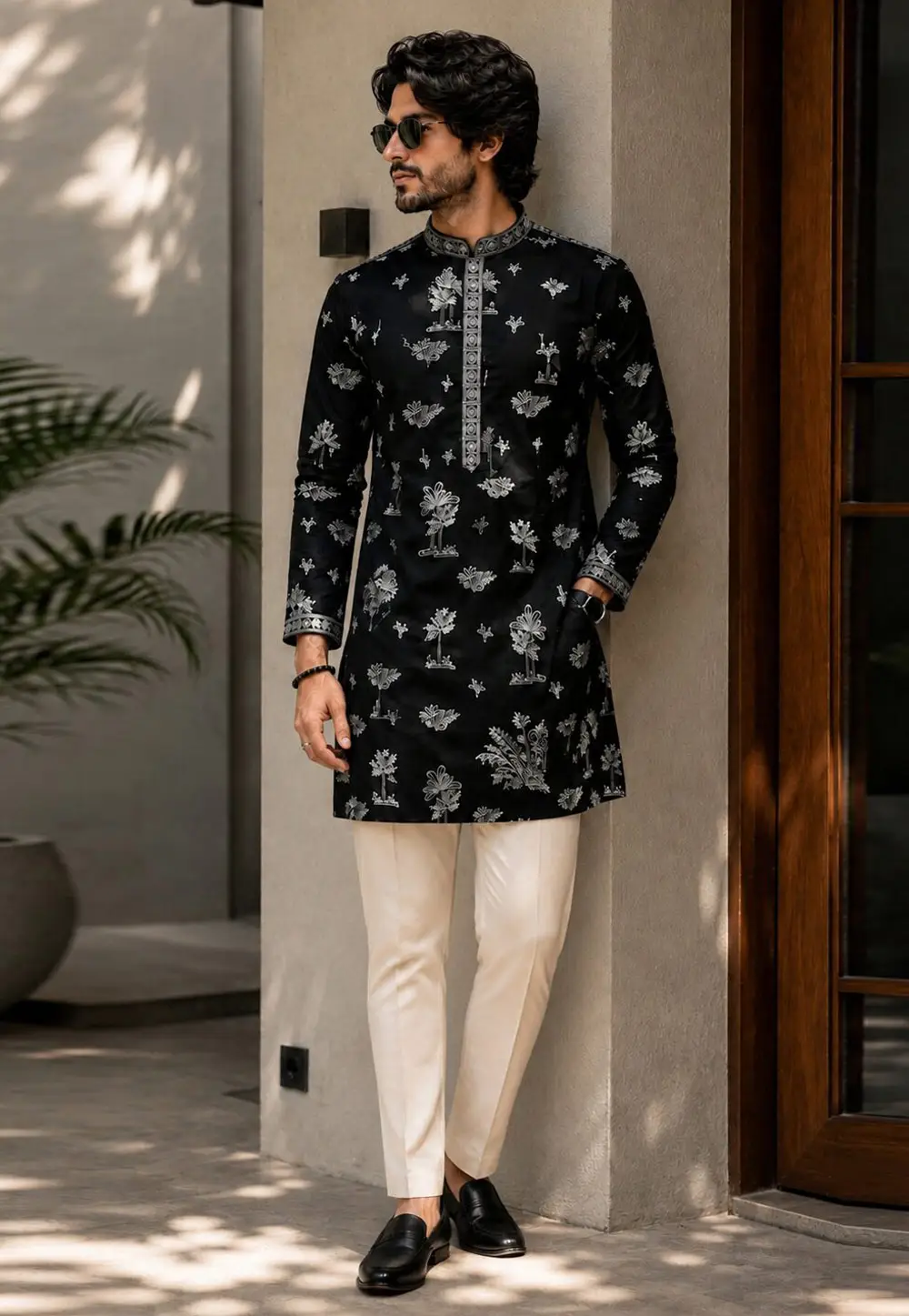 Black Silk Kurta Pajama 336863