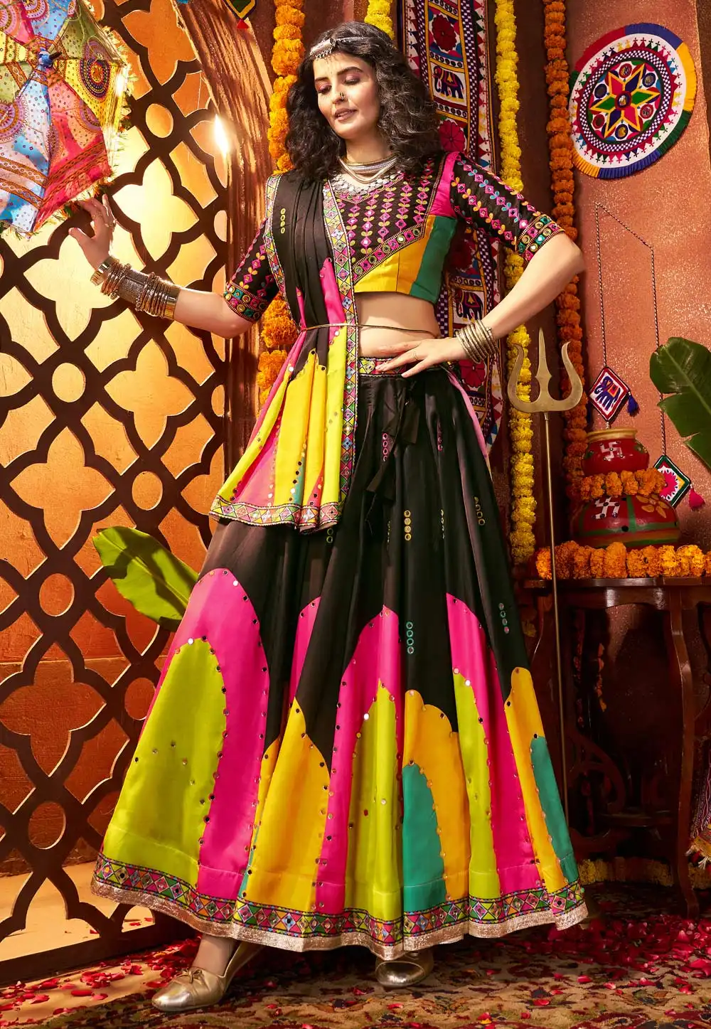 Black Silk Navratri Chaniya Choli 315207