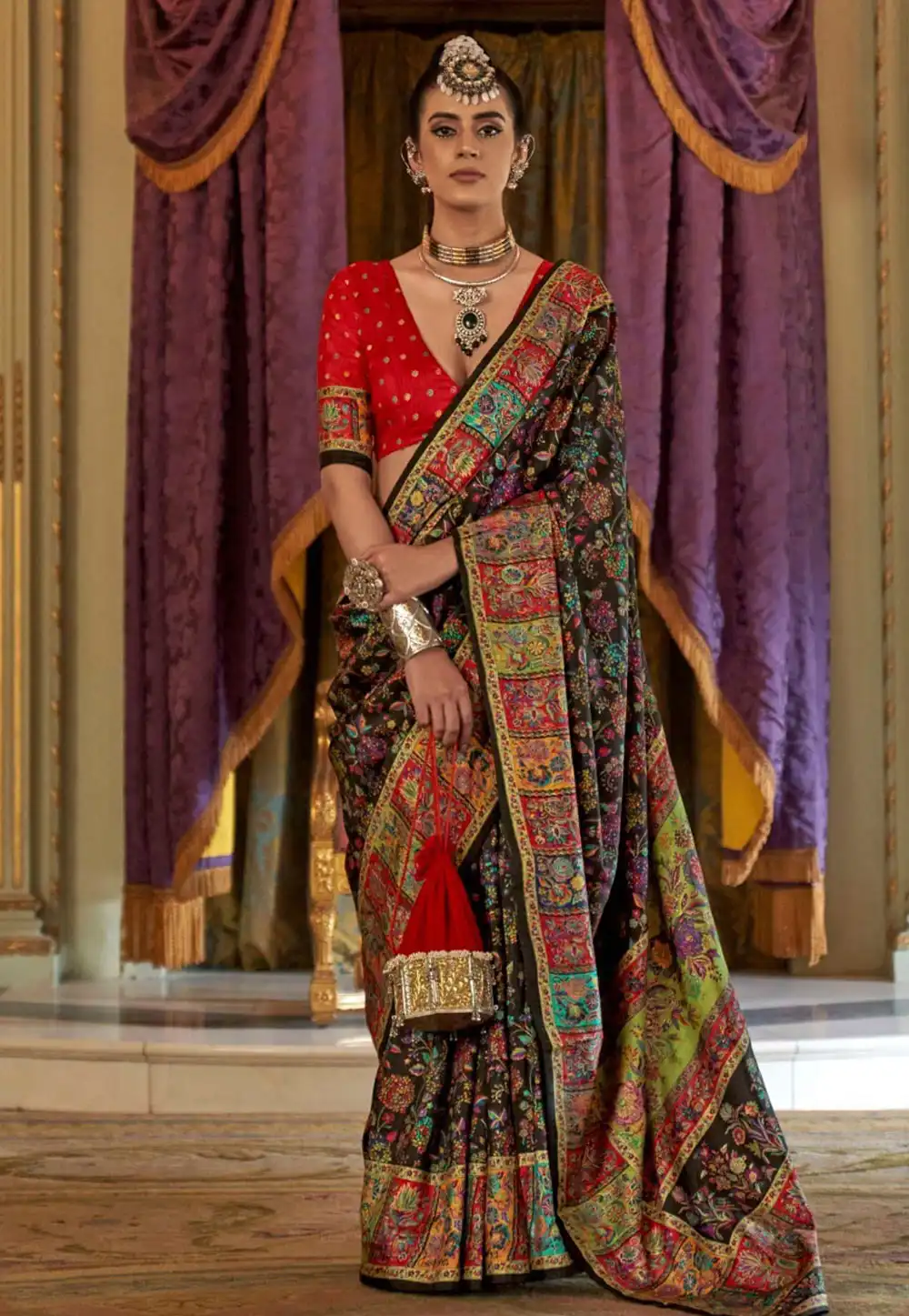 Black Silk Saree With Blouse 322126