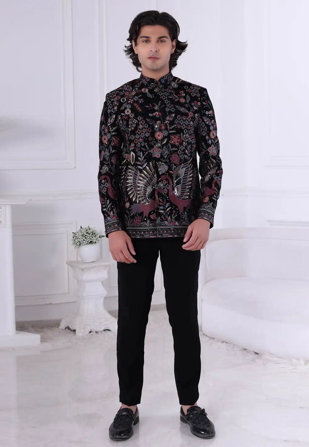 Black Velvet Jodhpuri Suit 315000