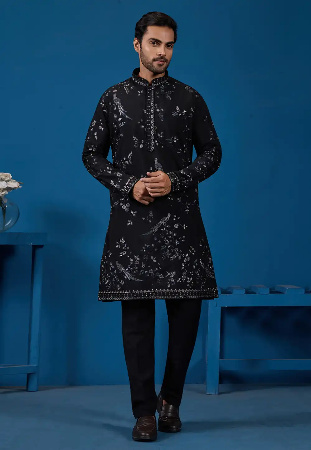 Black Viscose Kurta Pajama 319962