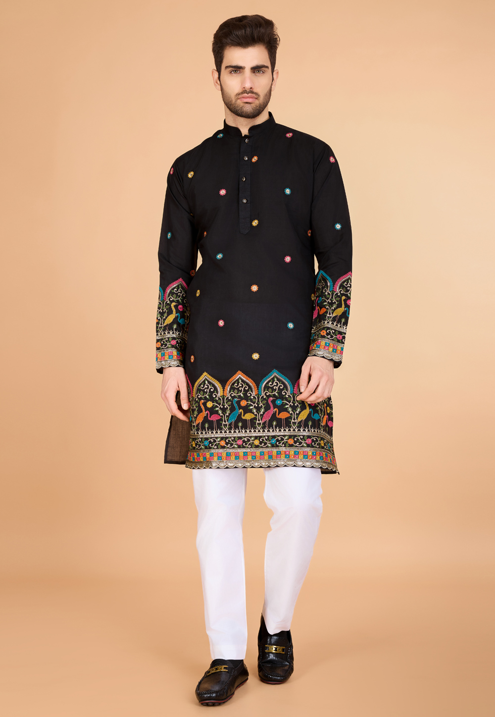 Black Viscose Kurta Pajama 311697